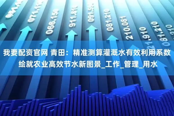 我要配资官网 青田：精准测算灌溉水有效利用系数 绘就农业高效节水新图景_工作_管理_用水