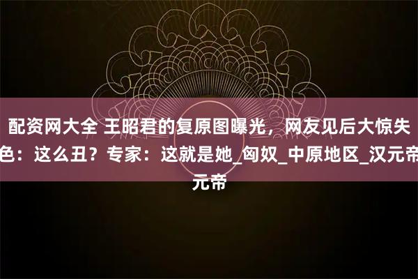 配资网大全 王昭君的复原图曝光，网友见后大惊失色：这么丑？专家：这就是她_匈奴_中原地区_汉元帝